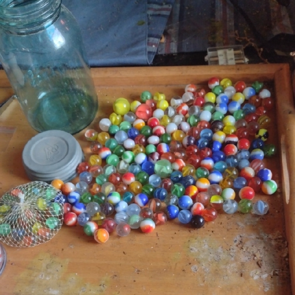 Colorful Antique Glass Marbles Collection